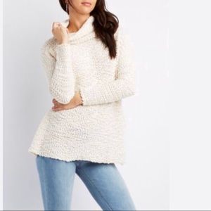 Ivory cowl neck tunic sweater